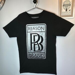 REASON BRAND®  |  BLACK/SILVER T-SHIRT  |  STREETWEAR  |  Mens-M